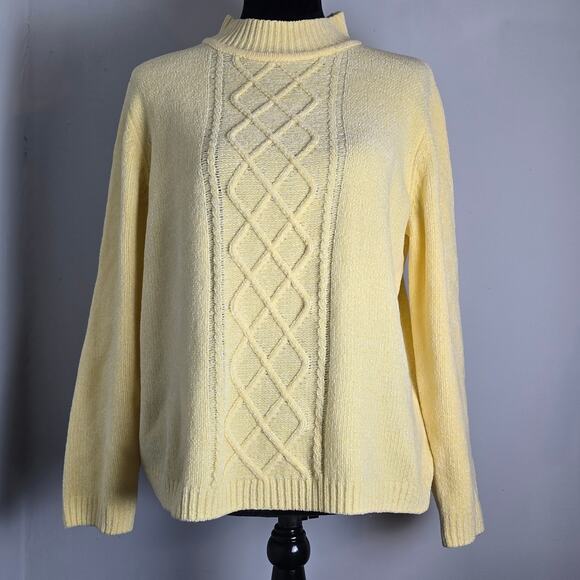 Alfred Dunner Cable Knit Sweater Size S, Yellow - Picture 1 of 4
